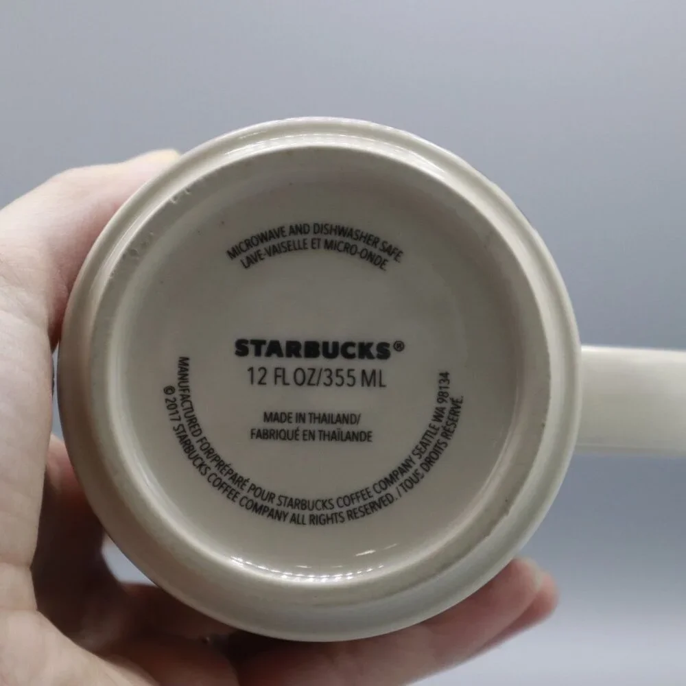Starbucks Ceramic Mug White Collector Circa 2017 Bloomcore‎ Kitchen Kitschy Tea